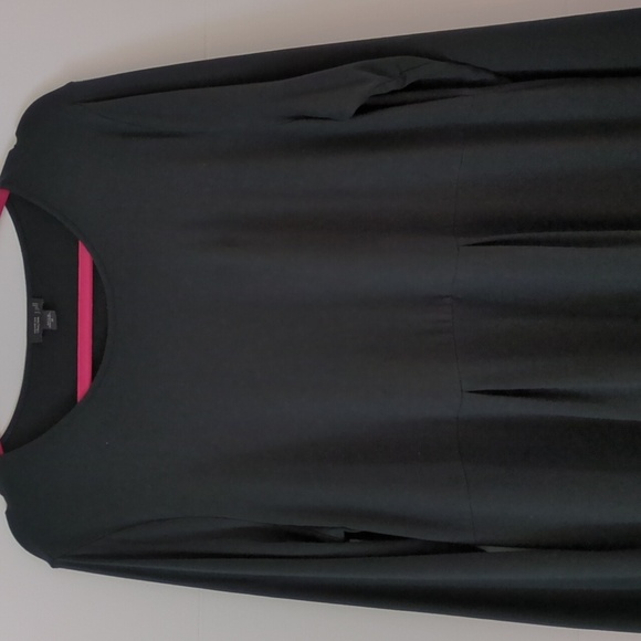 J. Jill Wearever Collection Stretch pleated front & back Black Long Sleeve Dress - Picture 2 of 8